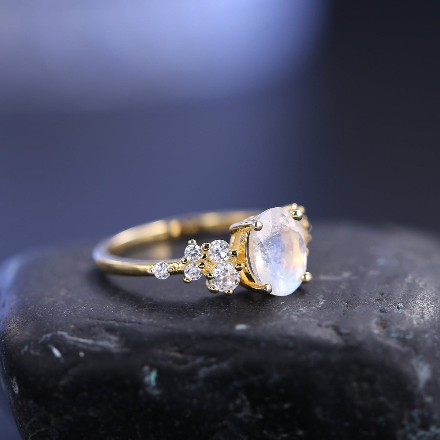 Designer! Original design! 925 silver set natural topaz gemstone ring