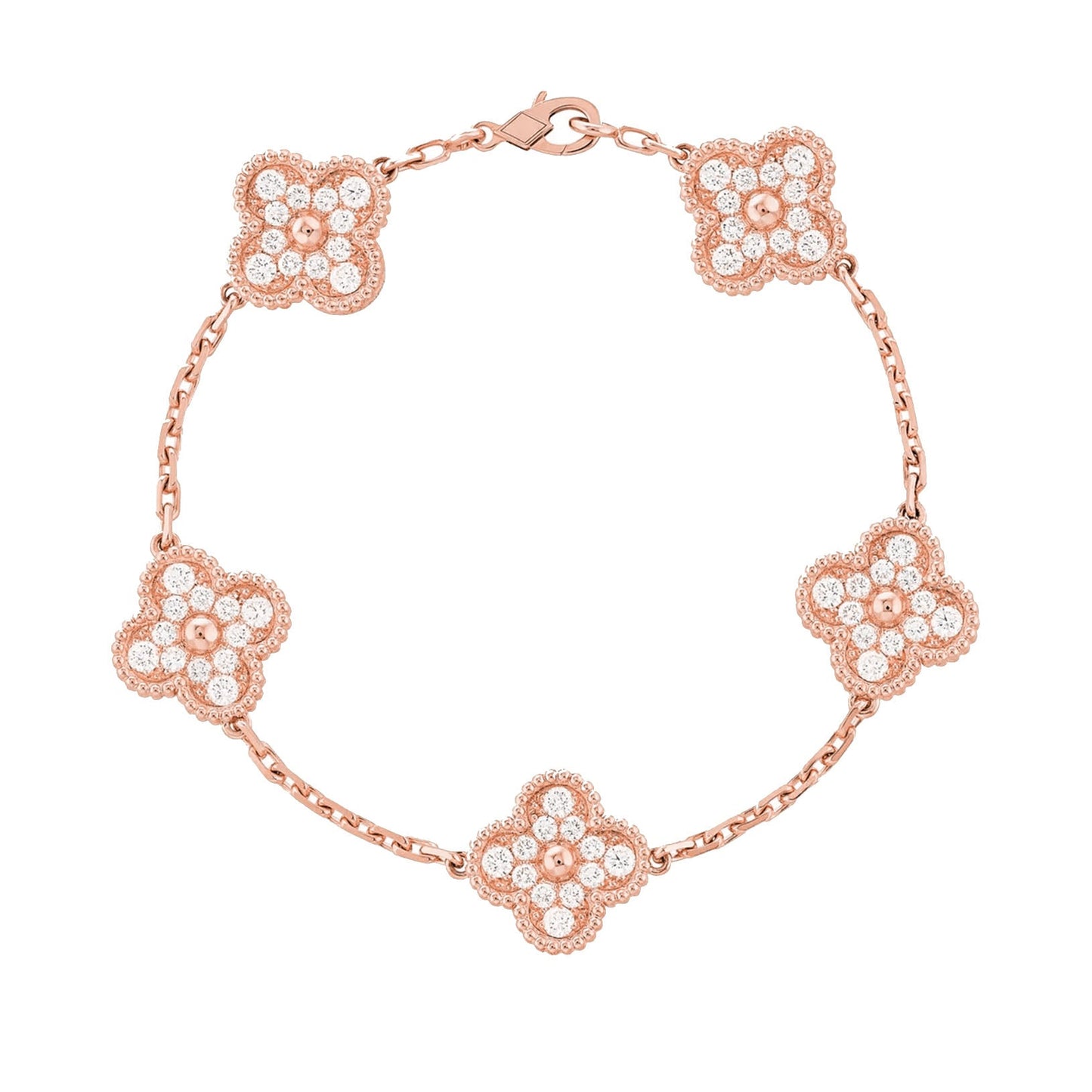 JoySparkle Jewelry Full Stone Bracelet — Rose Gold