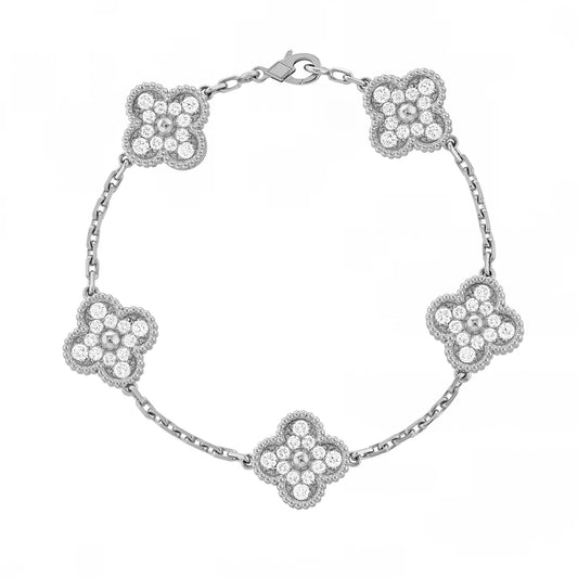 JoySparkle Jewelry Full Stone Bracelet — Sliver